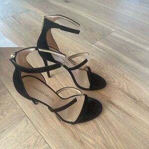 NWT Tamara Mellon Reverse Frontline 105mm Black Suede size 39.5